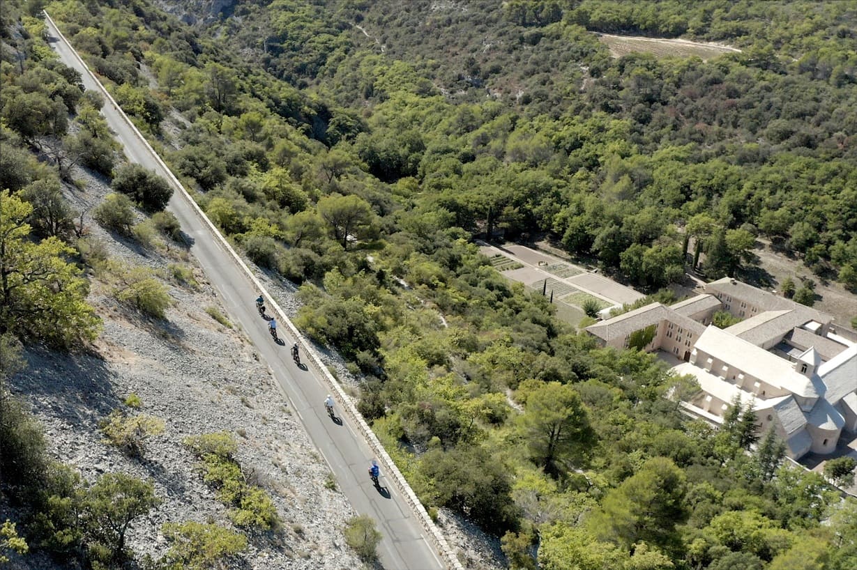 Aerial group of cyclists Provence