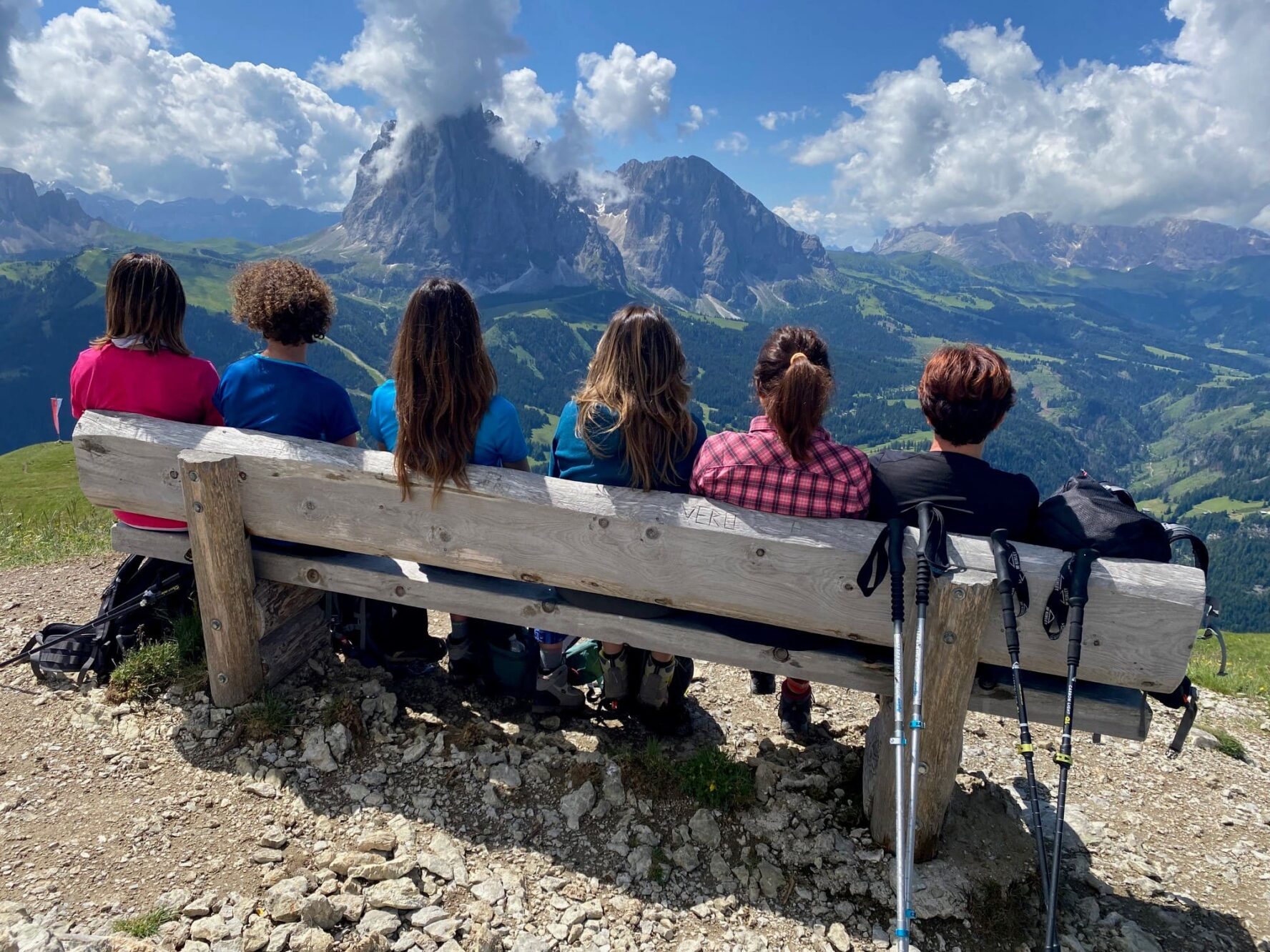 All women Dolomites trekking