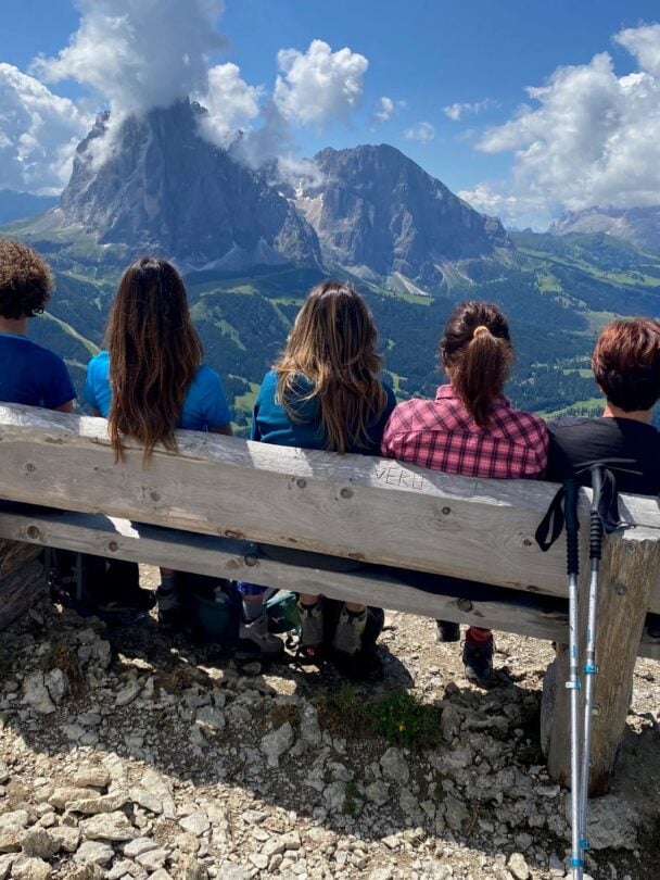 Val Gardena group happy hikers