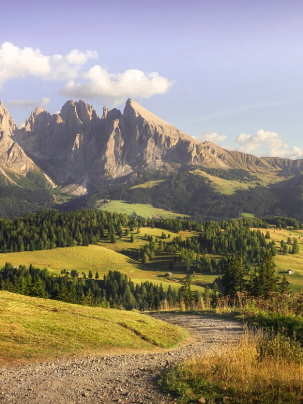 Val Gardena group happy hikers