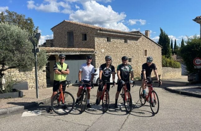 Five cyclists in Provence