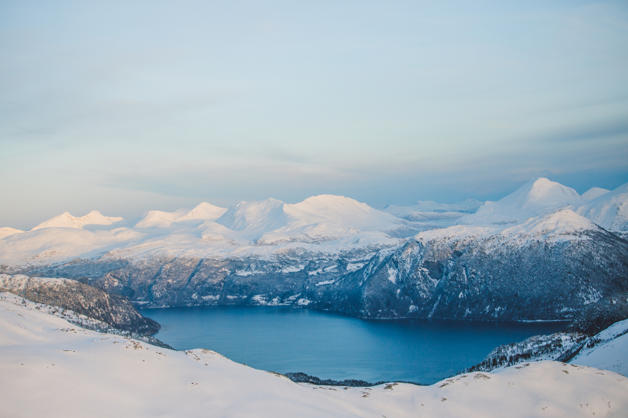 Fjord views while skiing in Western Norway