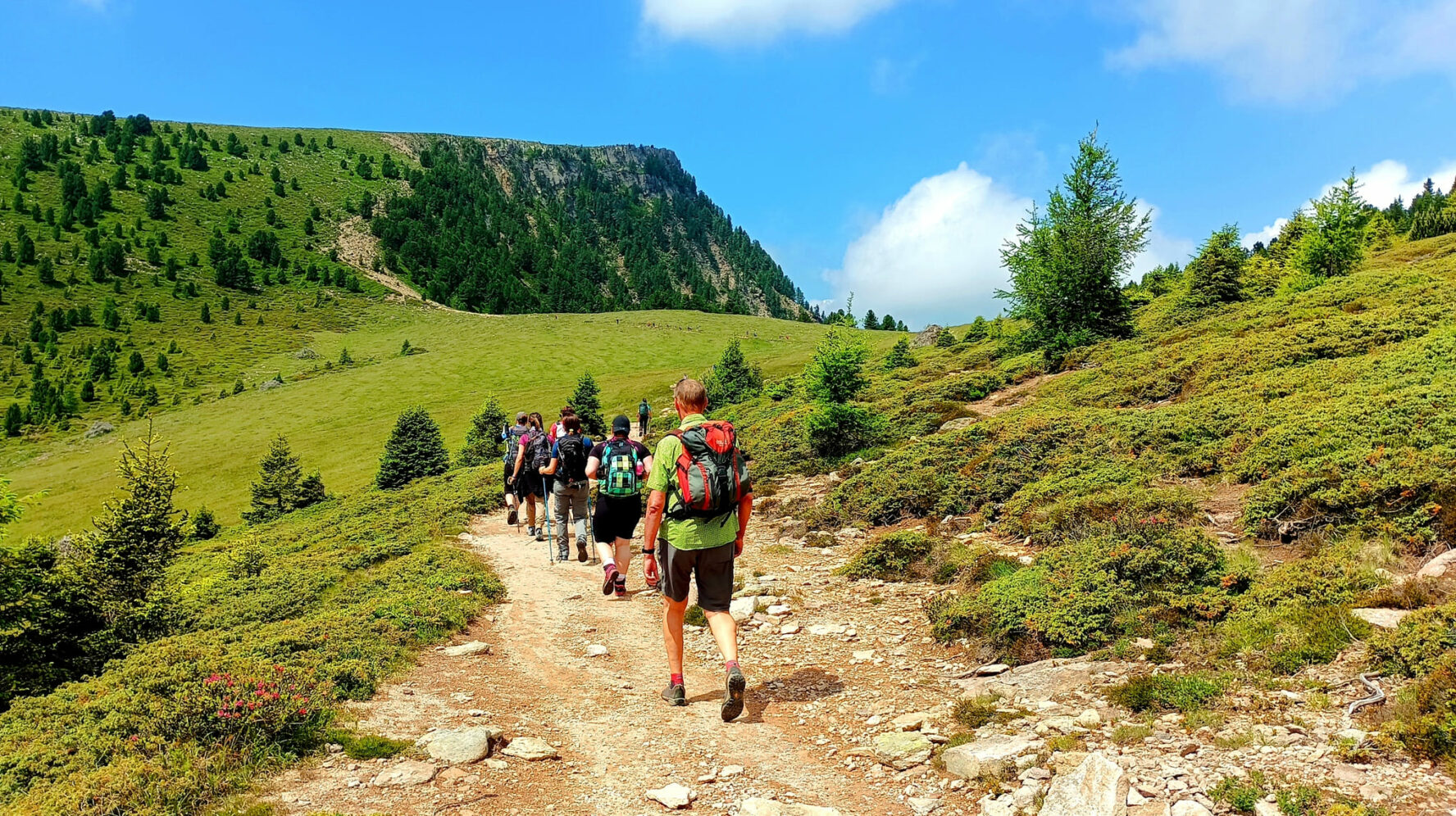 Hiking group in Val Gardena