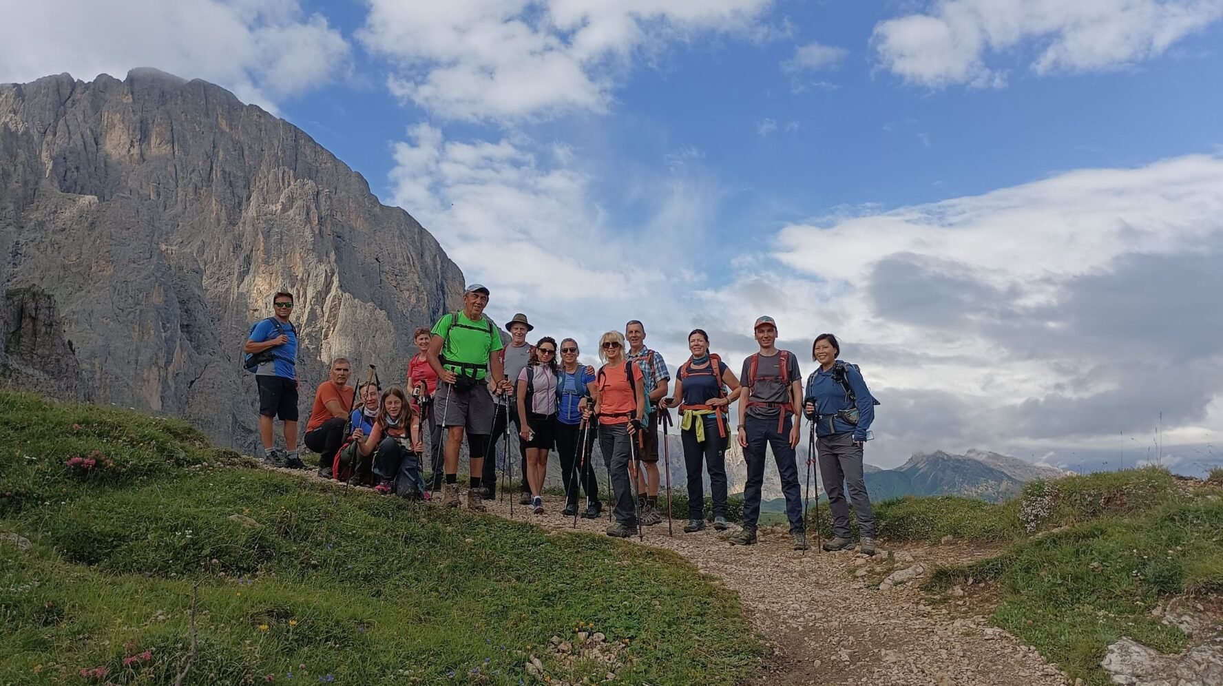 Italy val Gardena hikers
