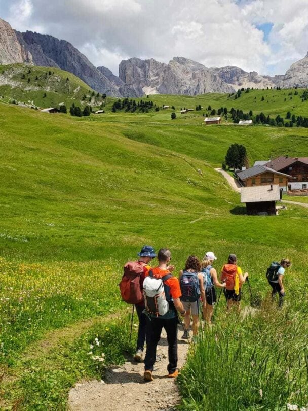 Val Gardena group happy hikers