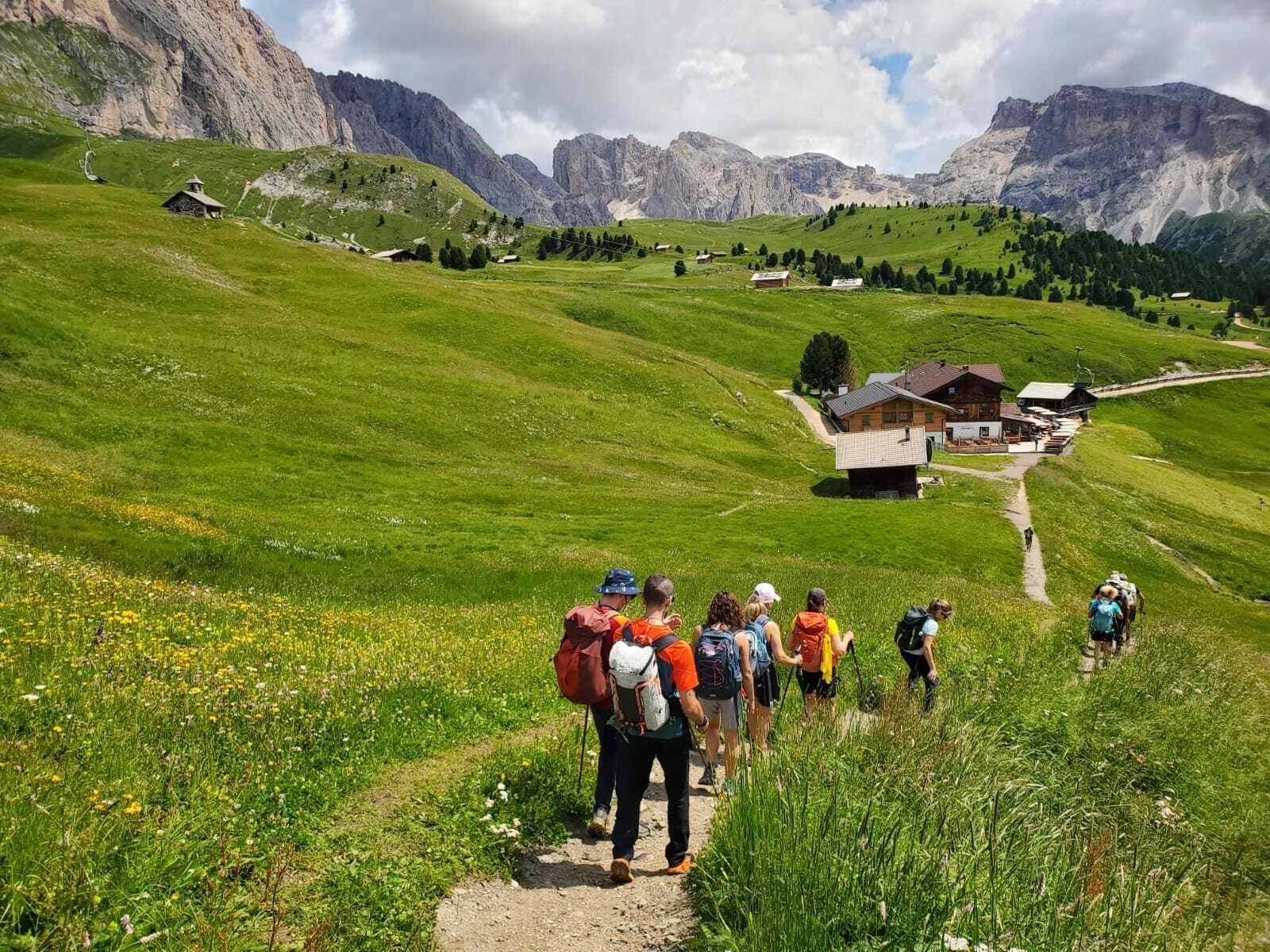 Lush Val Gardena valley in Italy