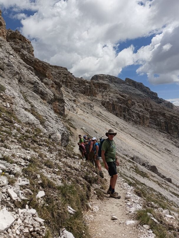 Val Gardena group happy hikers
