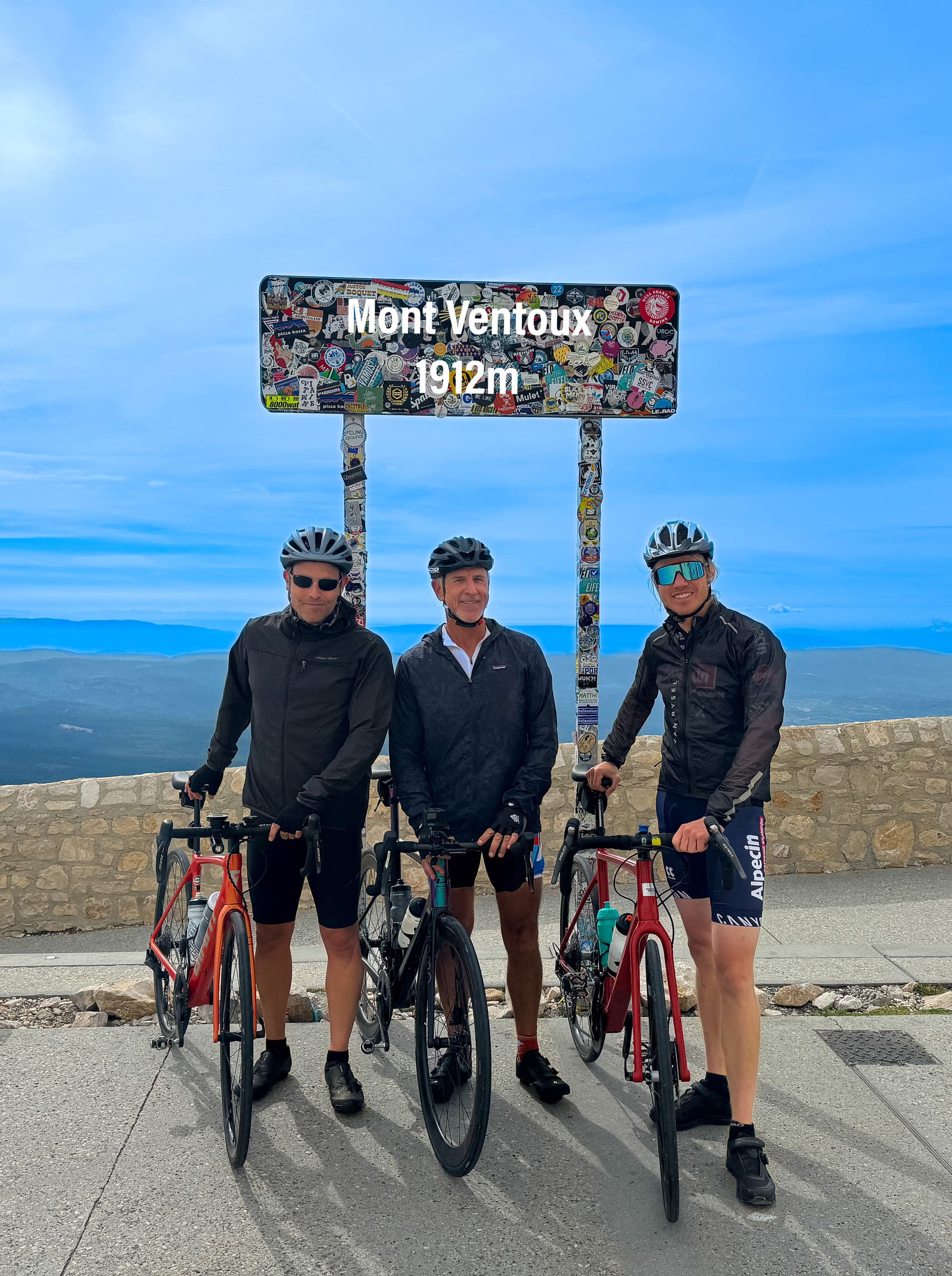Three cyclists Mont Ventoux