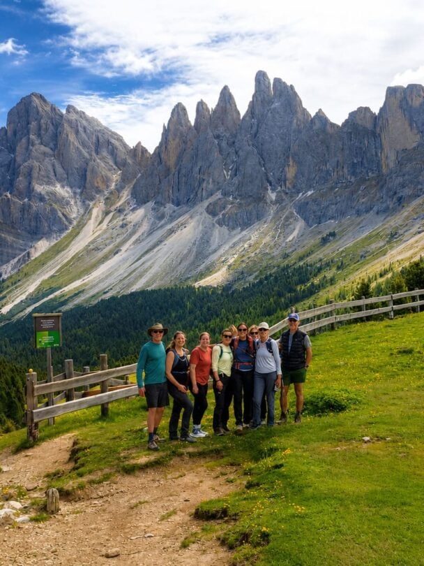 Val Gardena group happy hikers