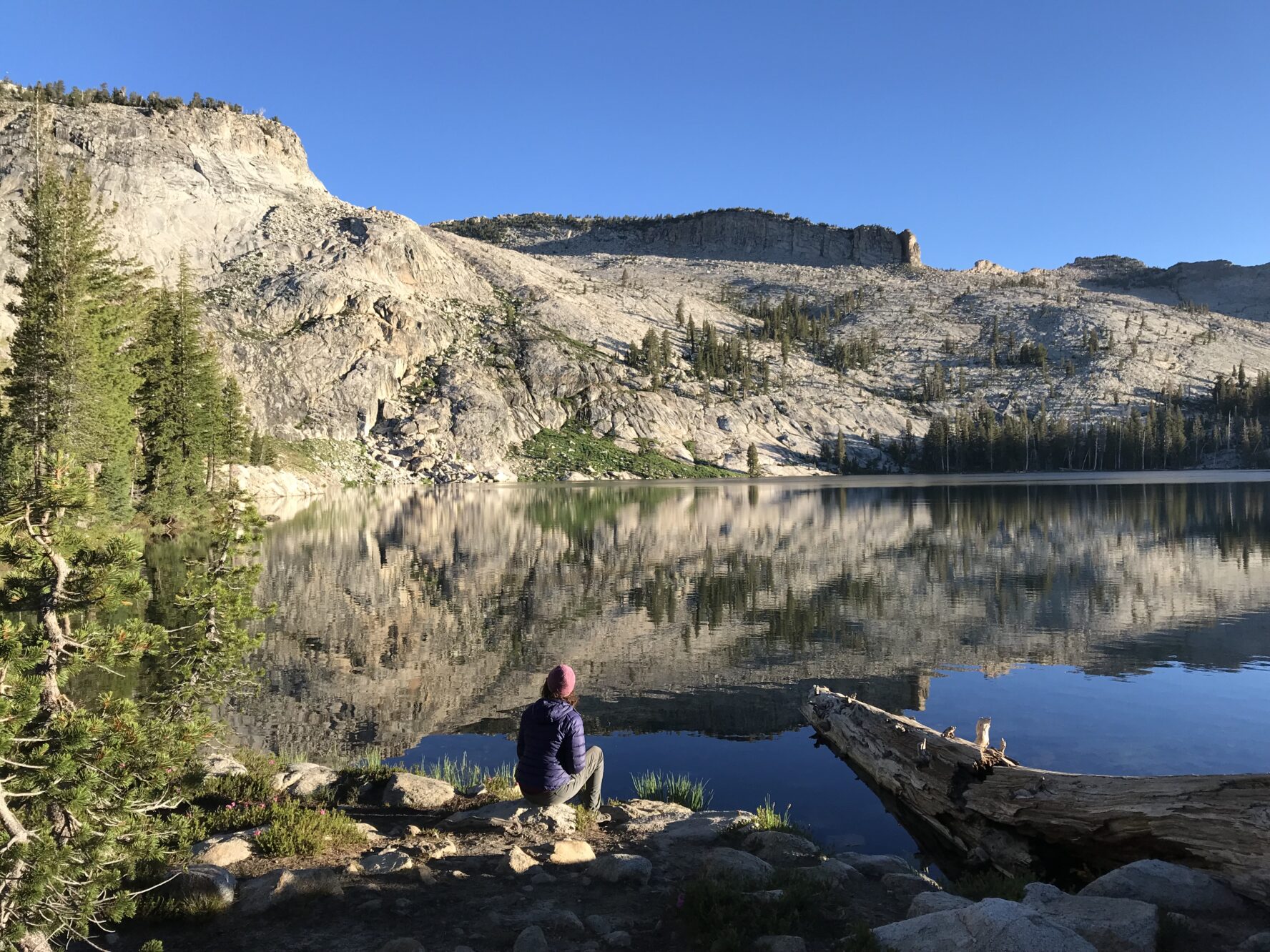 Enjoying the view of May Lake