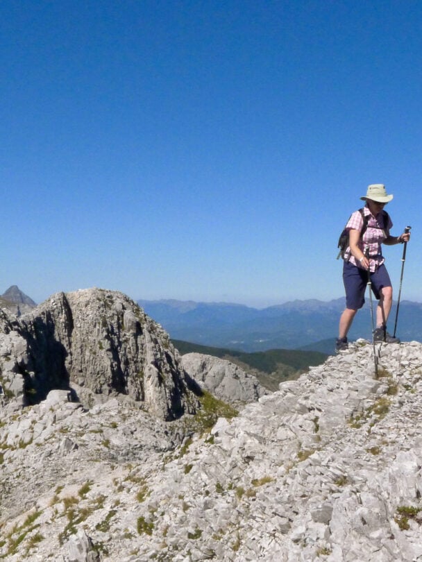 Three hikers Tuscany