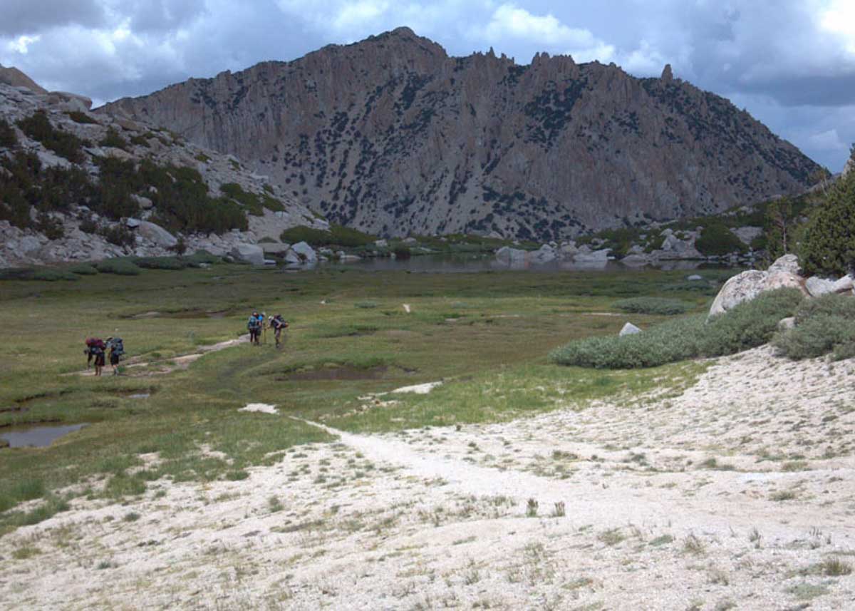 Backpackers in the hidden, northern part of the Yosemite National Park.