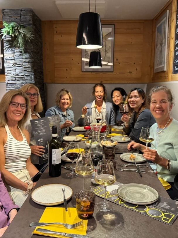 happy women chamonix