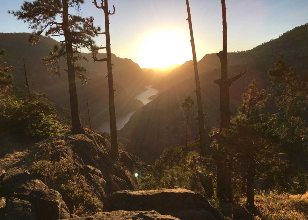 Grand Canyon of the Tuolumne river in Yosemite, during sunset.
