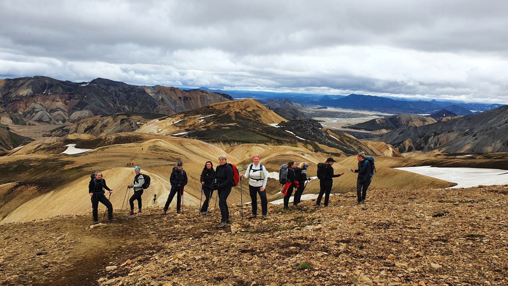 Group of women hiking in Iceland