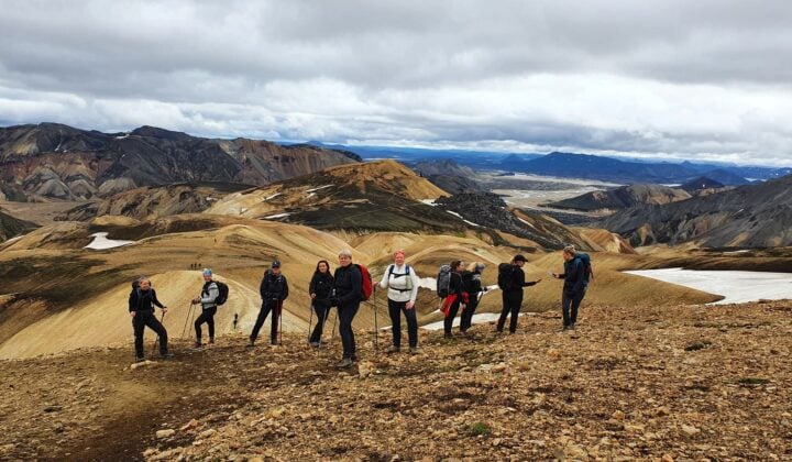 Group of women hiking in Iceland