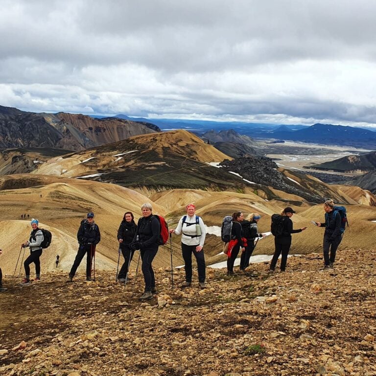 Group of women hiking in Iceland
