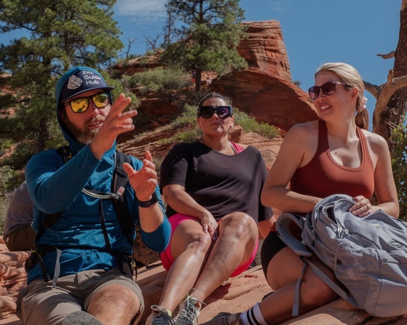 Guide and clients on Angel’s Landing