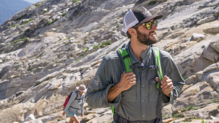 Guided hiking on the mountain slopes