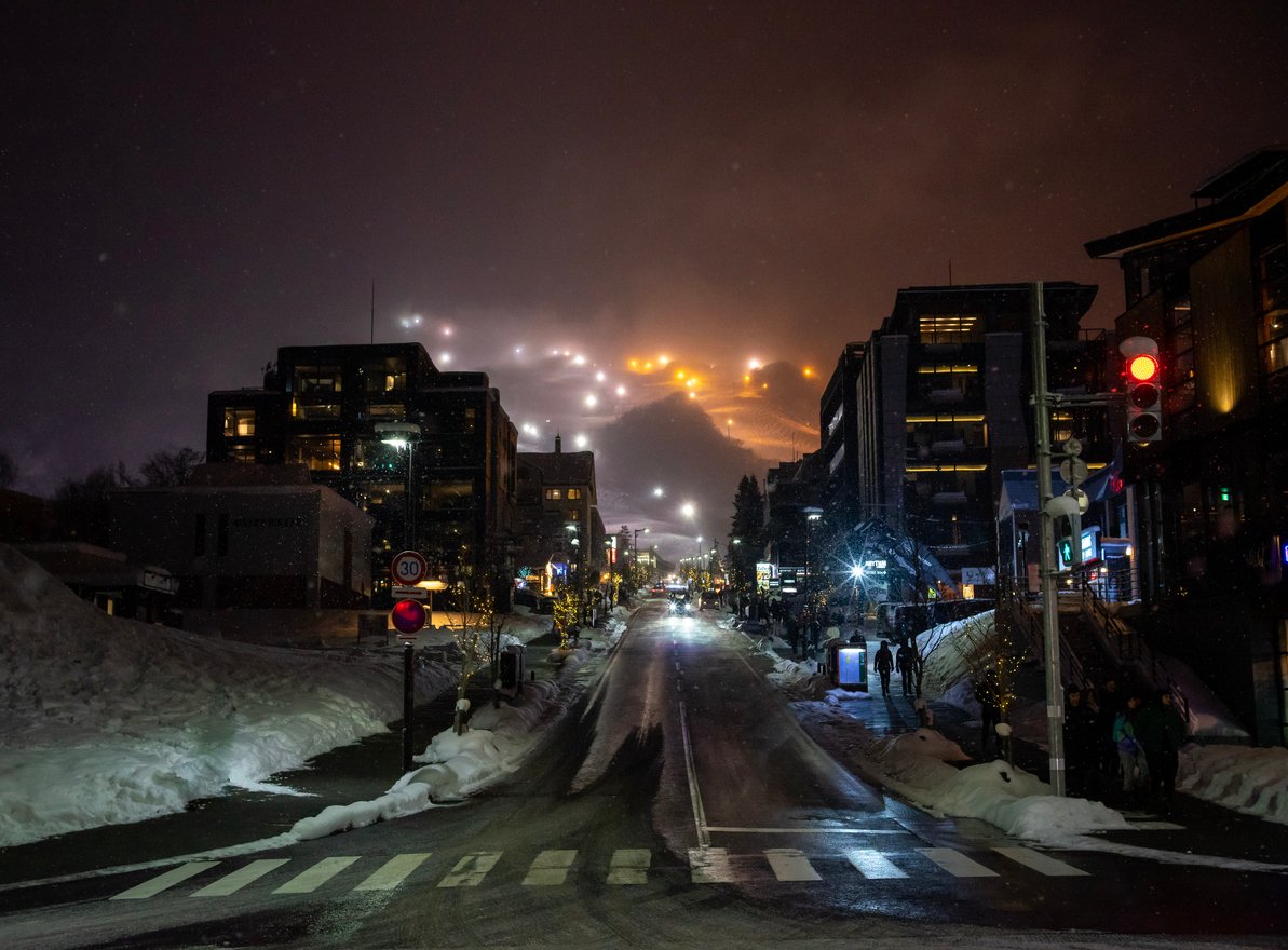 Night view of NIseko village