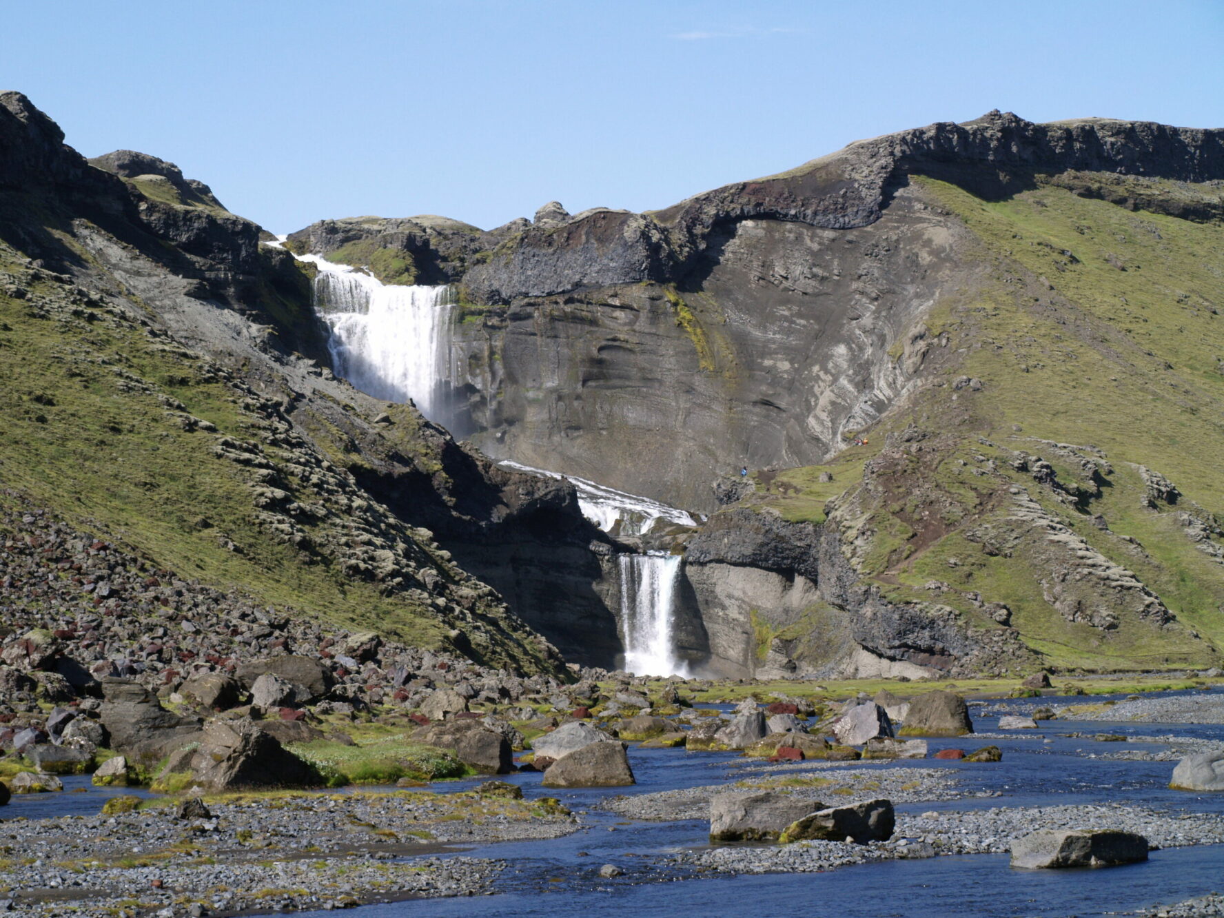 Ofaerufoss, a waterfall in Iceland.