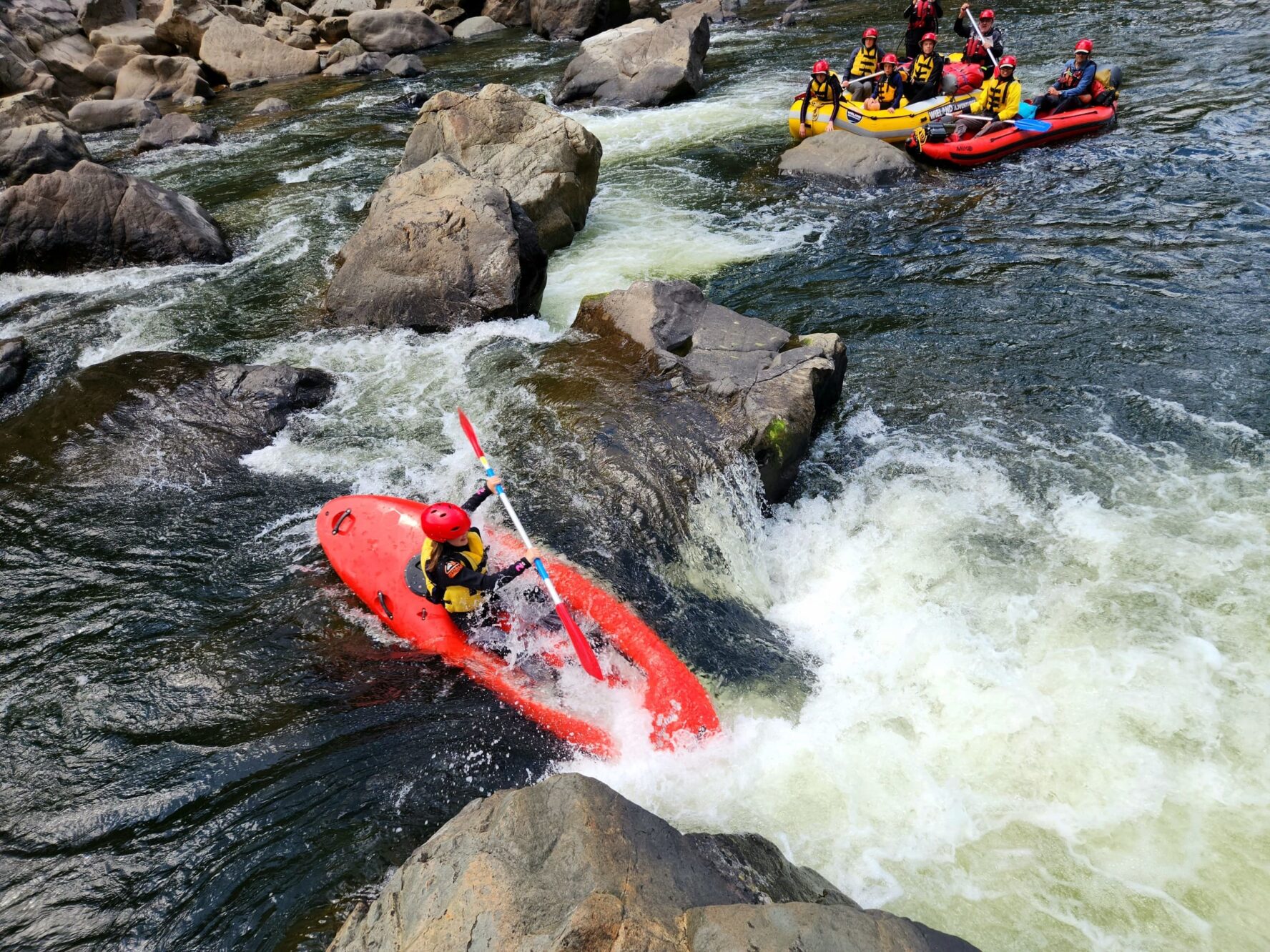 One person rafting alone on the Snowy River