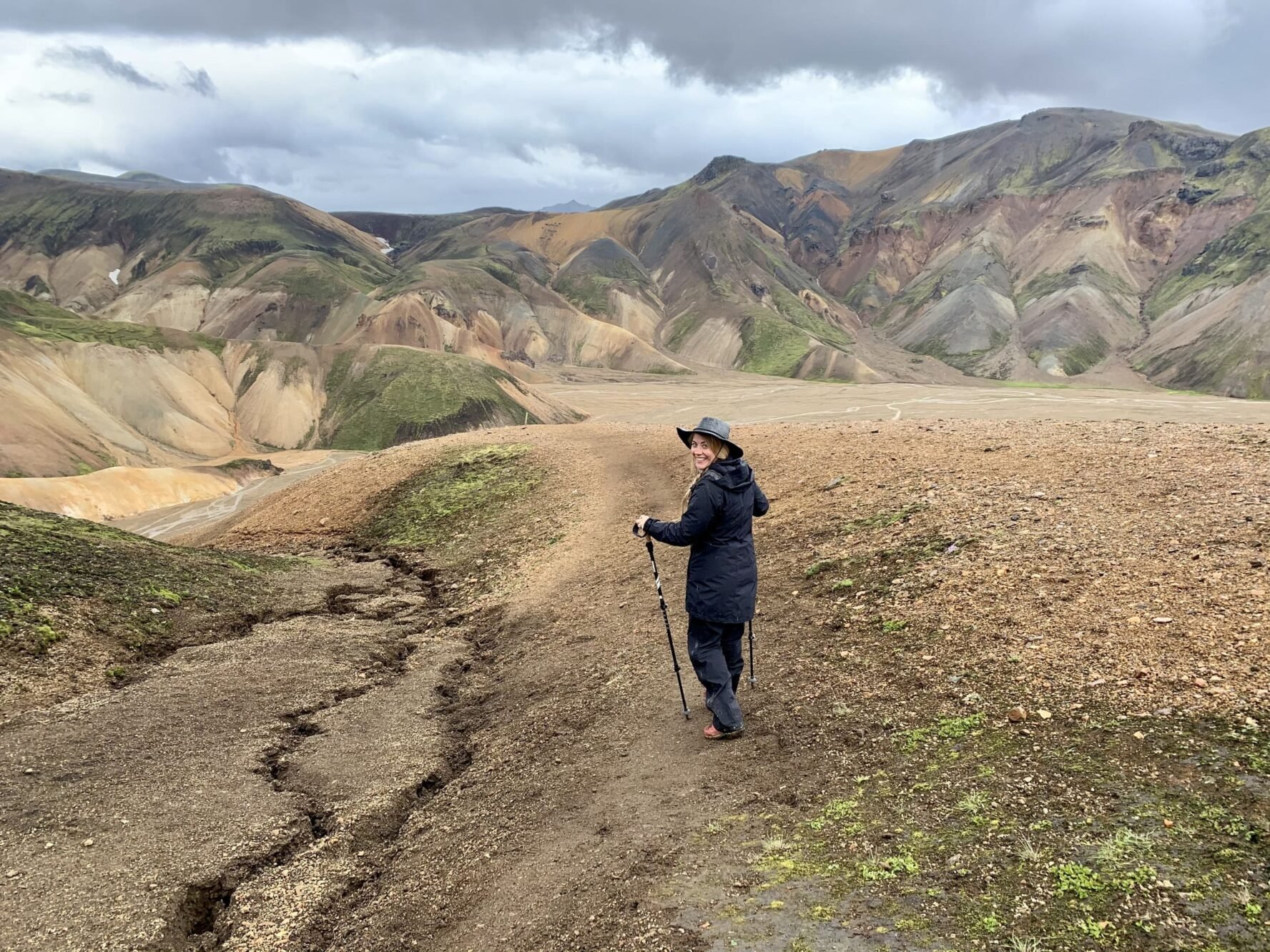 One woman hiker in Iceland