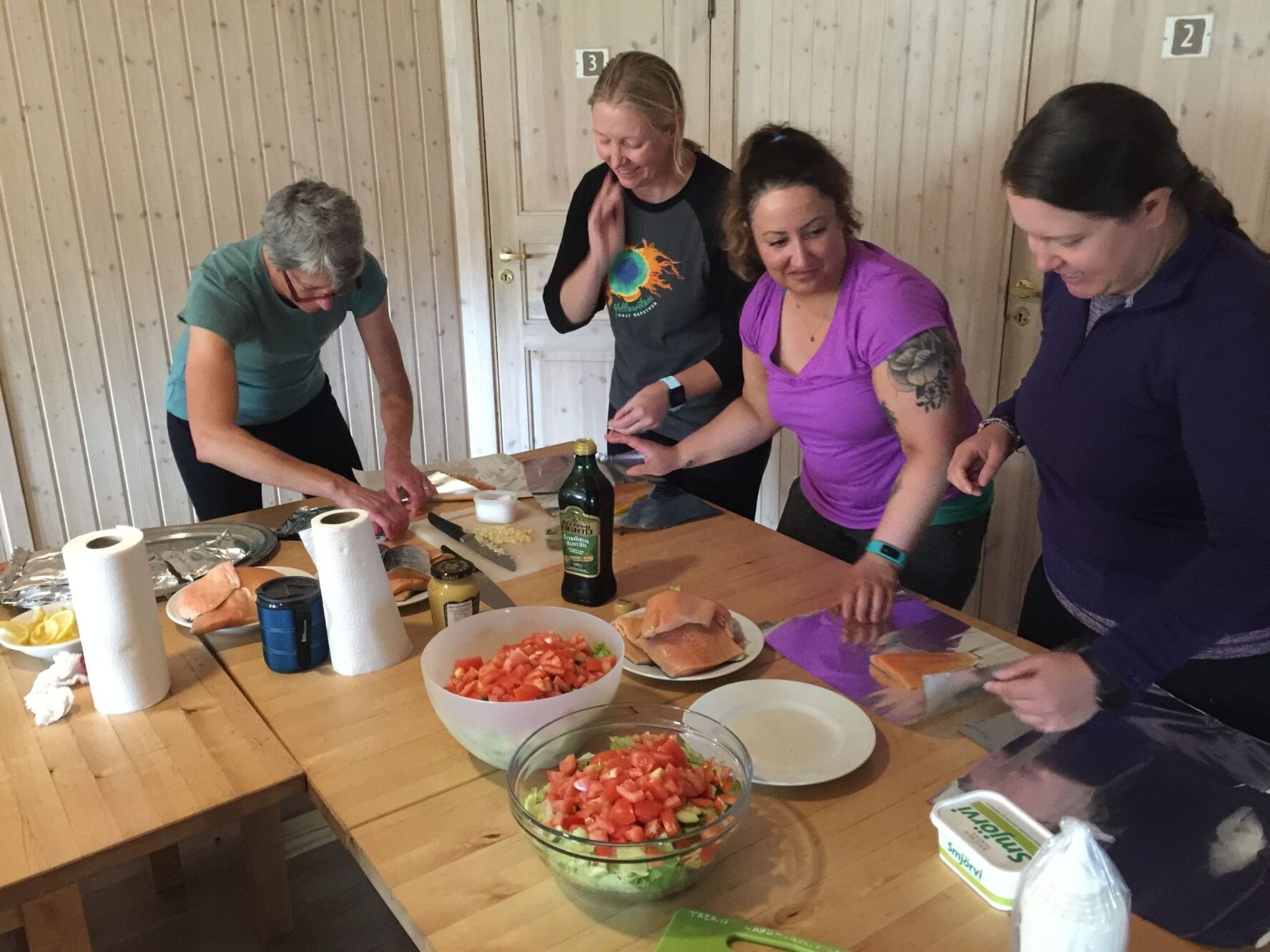 Preparing food Laugavegur Iceland