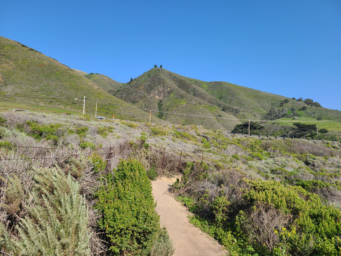 The bluffs of the Santa Lucia range rise dramatically above the Pacific Ocean and nearby valleys
