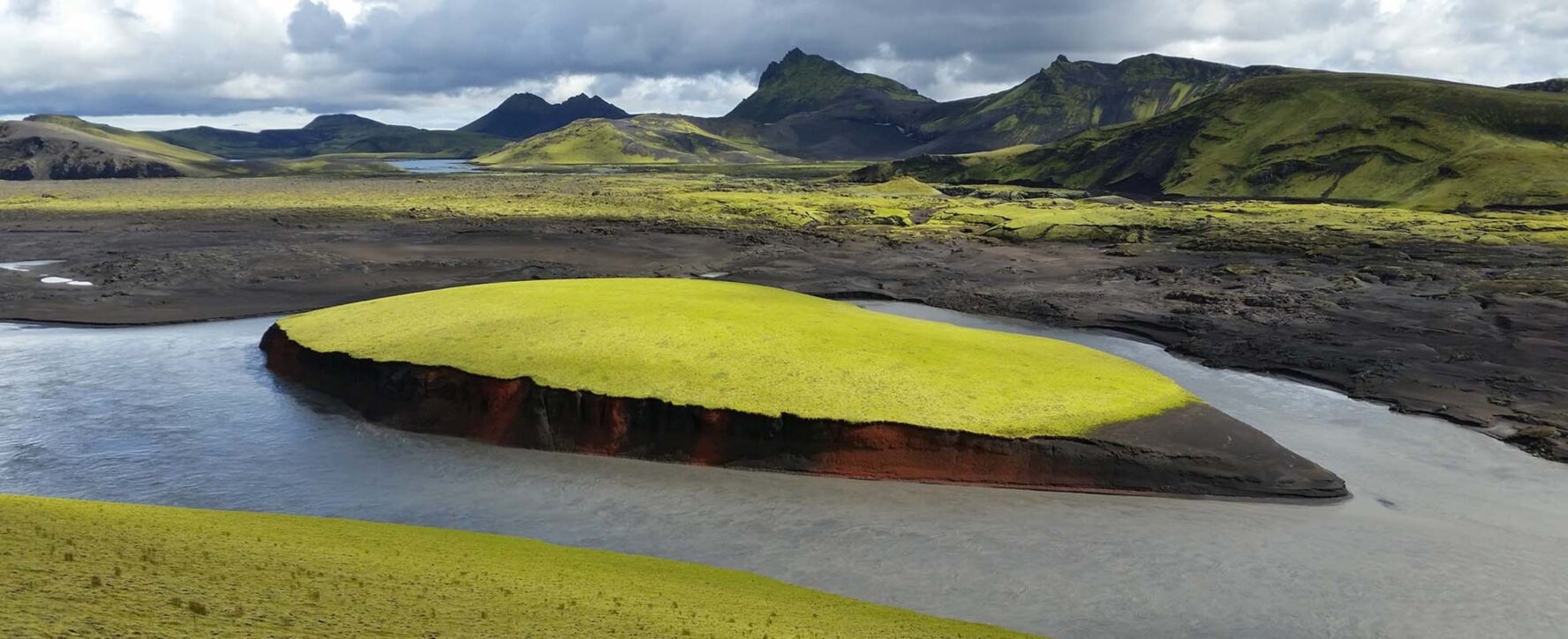 River Skafta near the Fludir village, in the Icelandic Highlands.