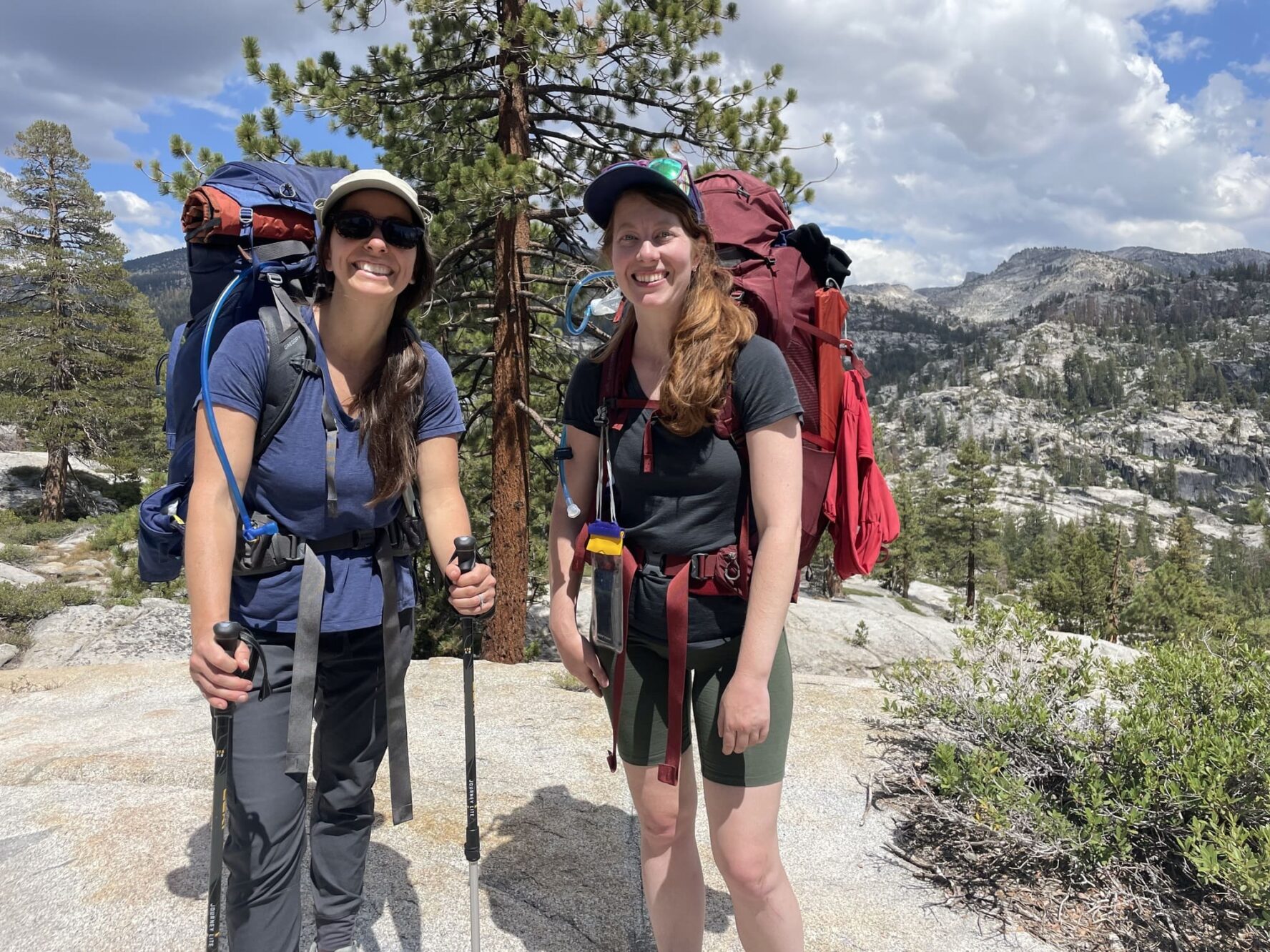 Two happy backpackers in Yosemite