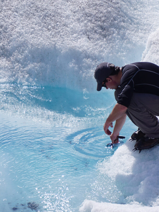 Backpackers on the Root Glacier