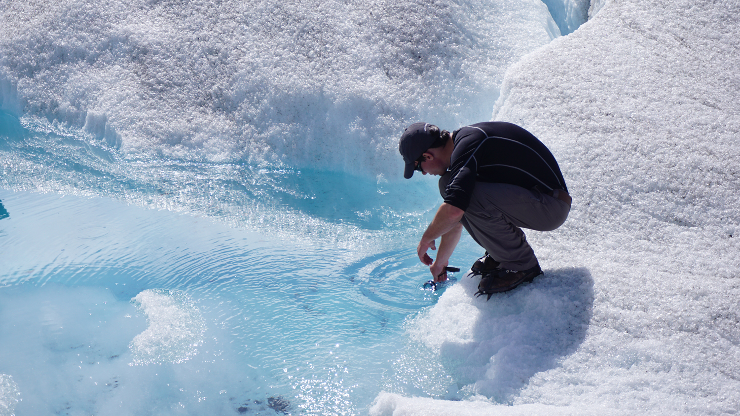 Alaskan glacier melt pool