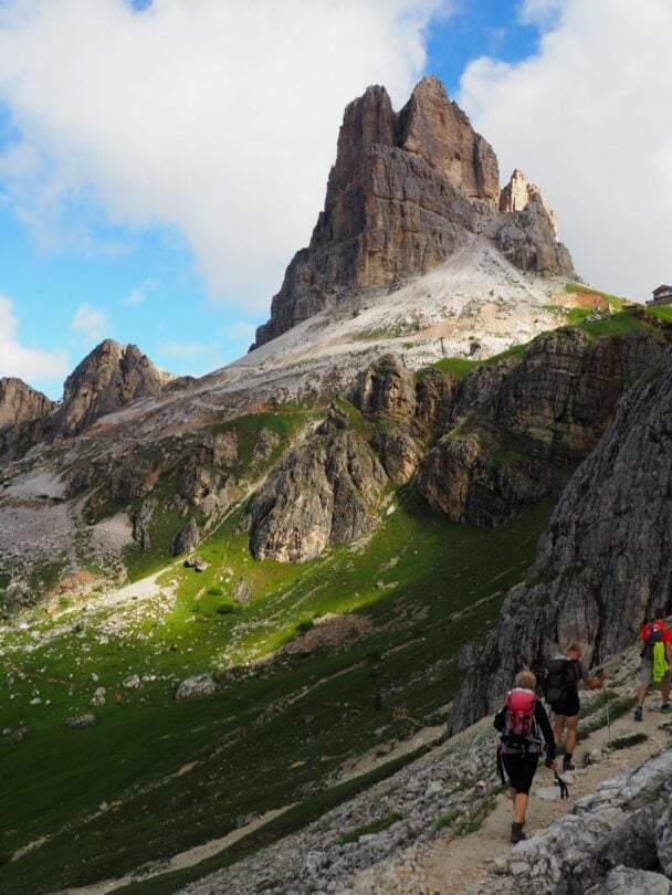 Tre cime couple hiking