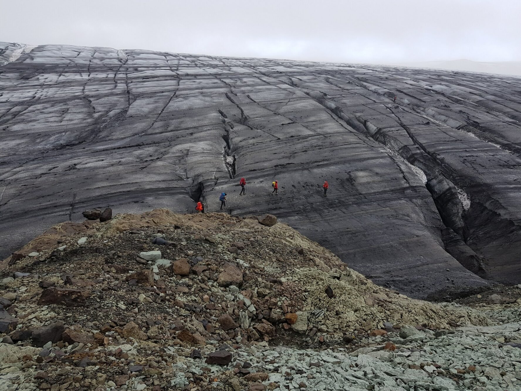 Basalt rock formation in the Icelandic wilderness.