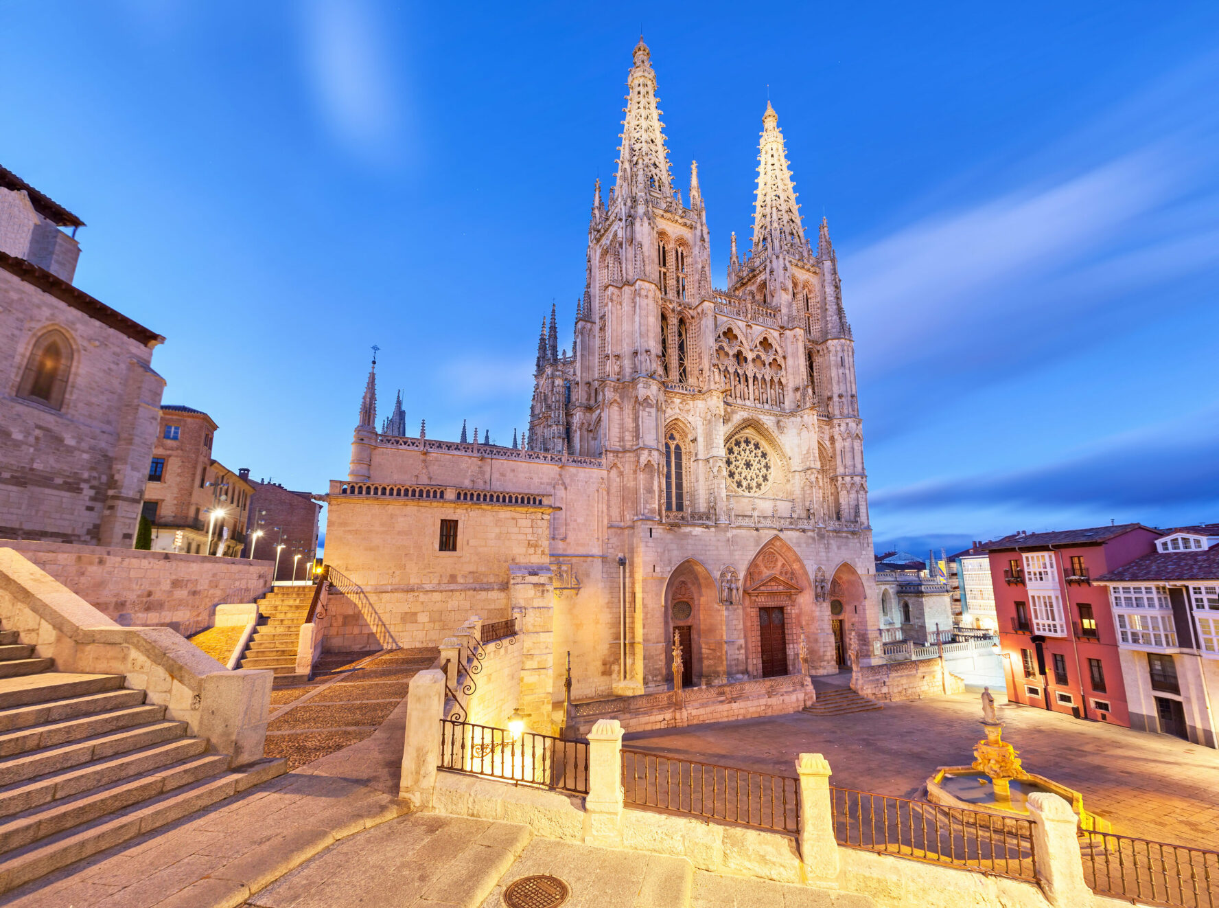 Gothic cathedral in Burgos, Spain—one of the stops curing the Camino Frances bike tour.