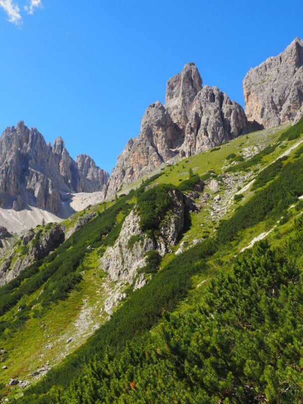 Tre cime couple hiking