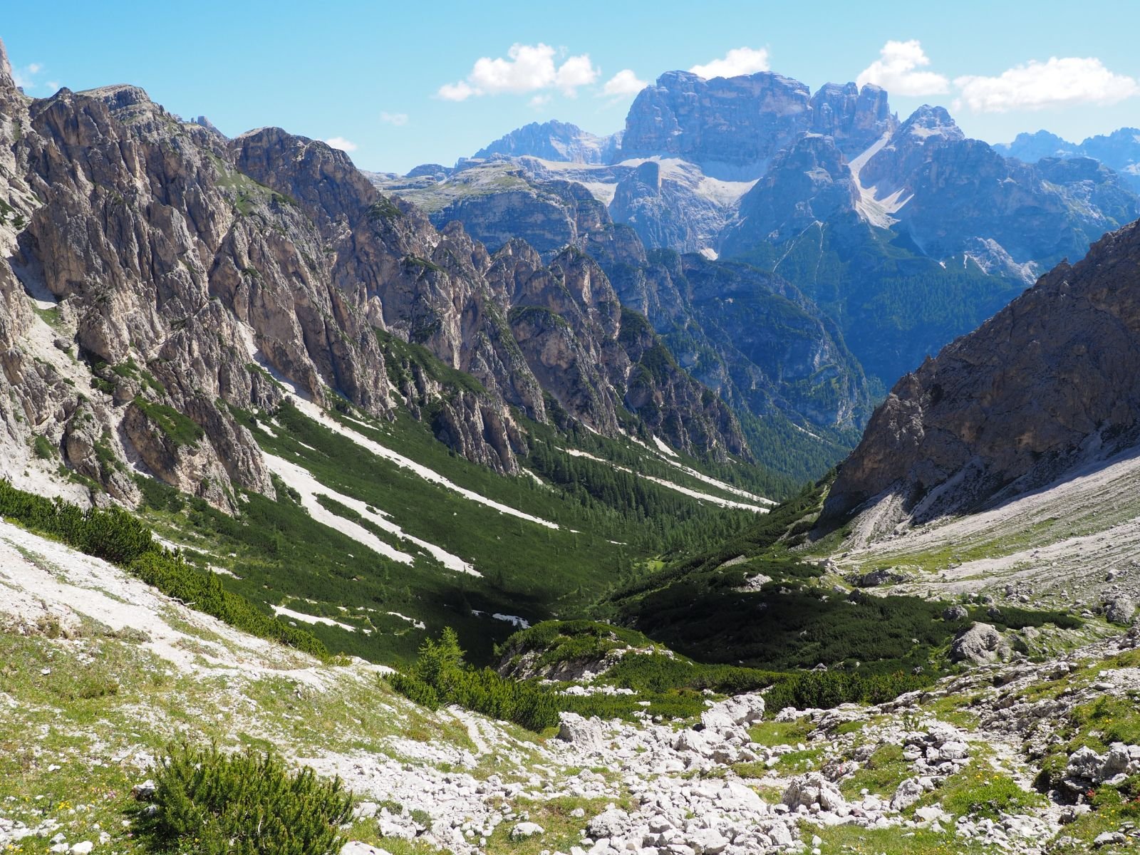View of the Campadelle Valley, Dolomites.