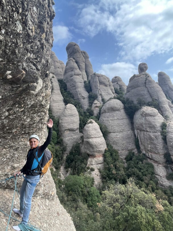 Rock climbing in Montserrat in Spain