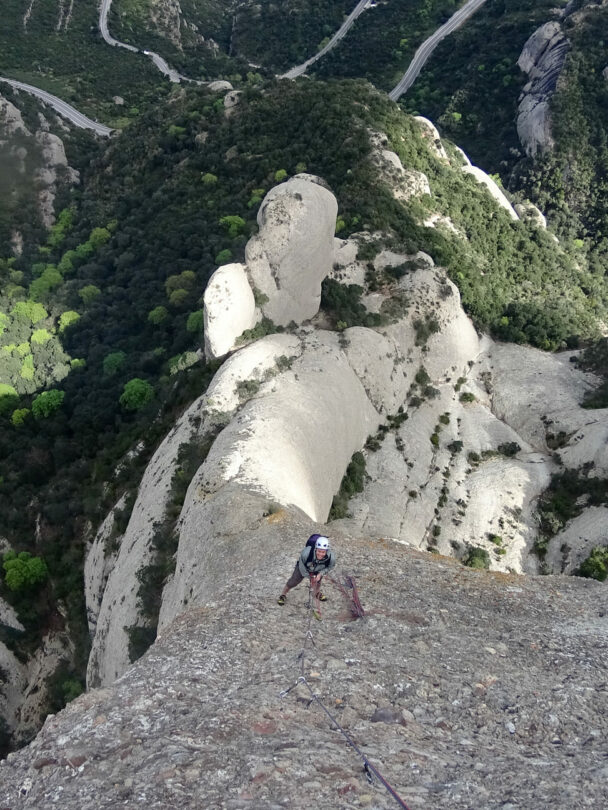 Rock climbing in Montserrat in Spain