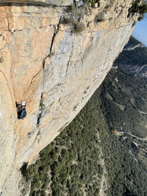 Rock climbing in Montserrat in Spain