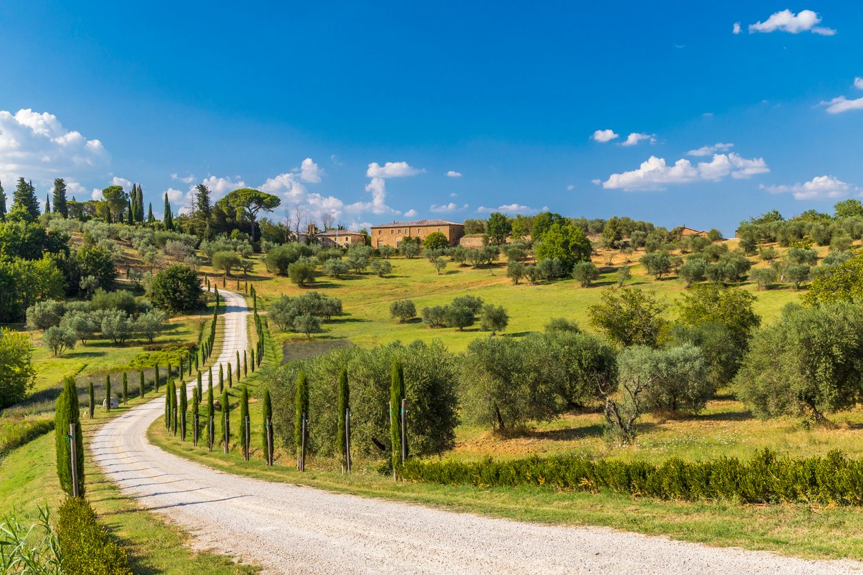 Cycling quiet roads of Tuscany