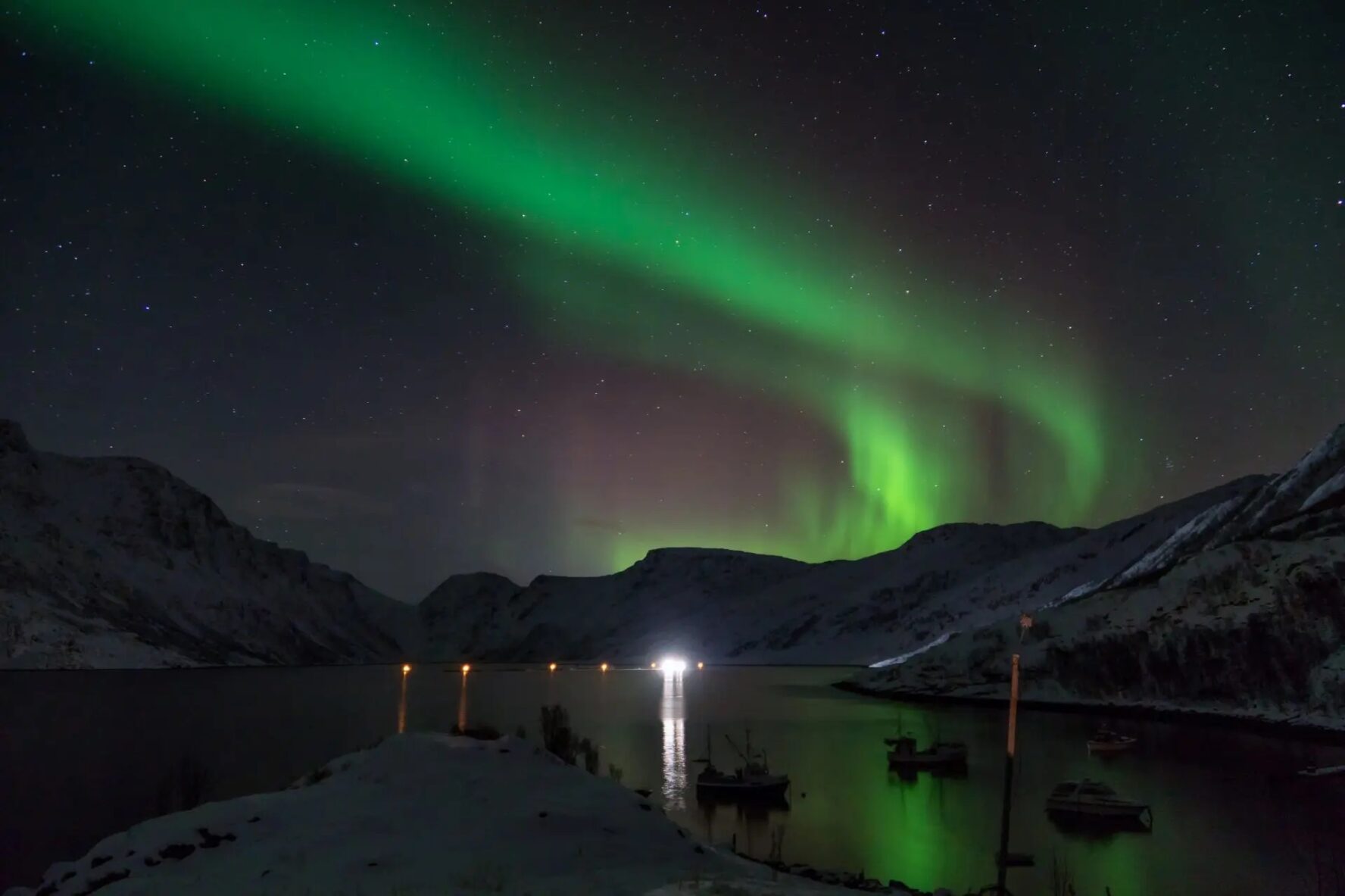 Fjord and Northern Lights