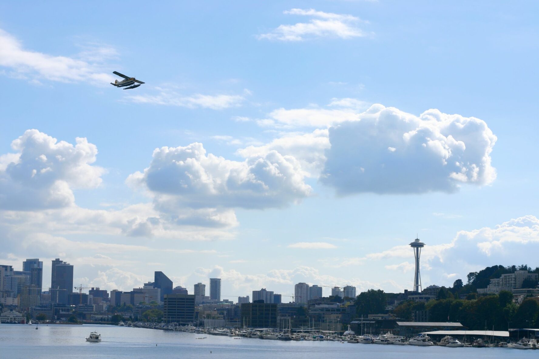 Float plane above Seattle.
