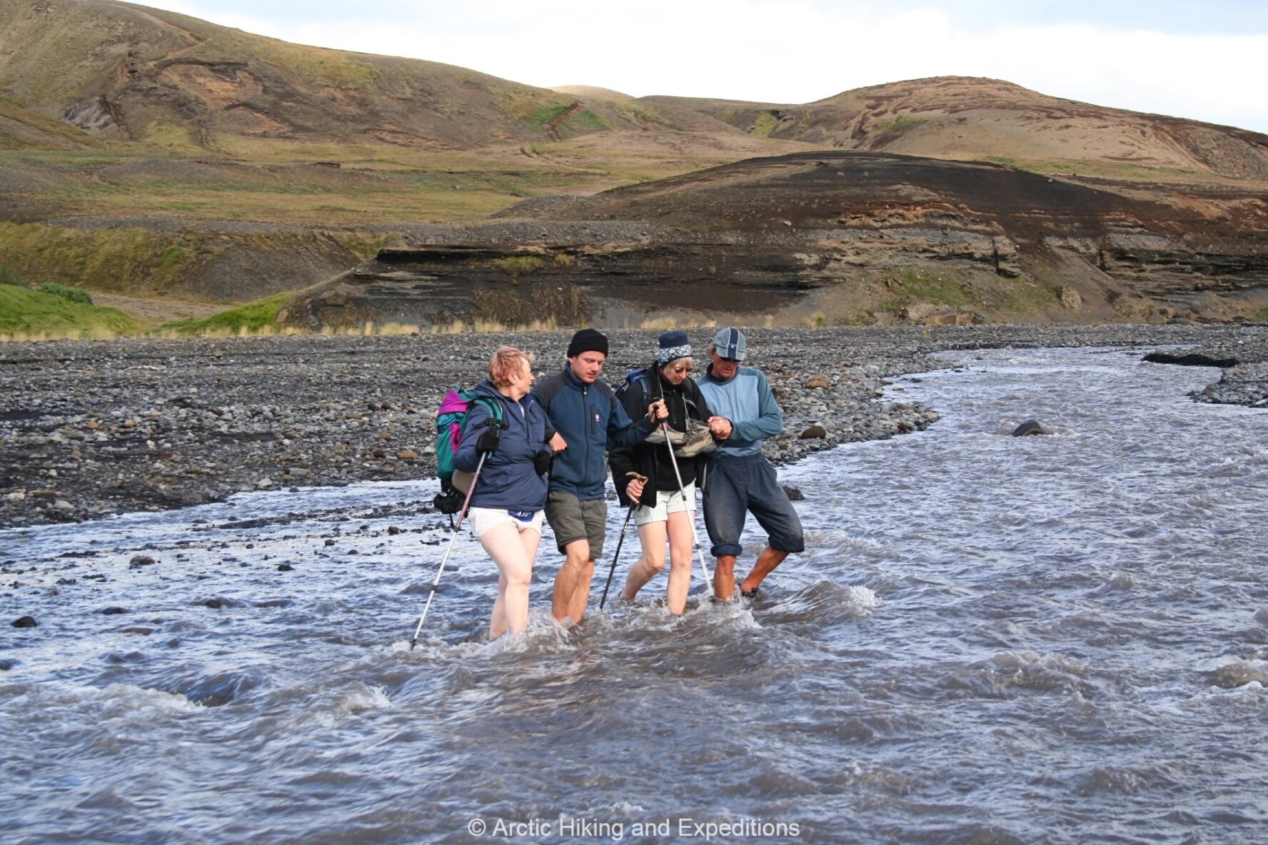 Fording rivers in Iceland