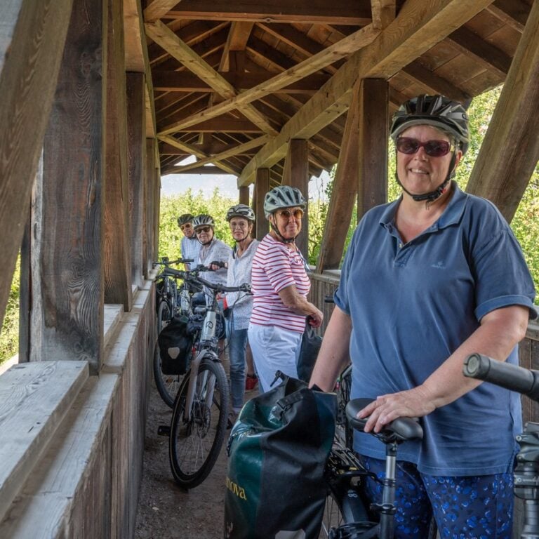 Group of cyclists around Lake Constance