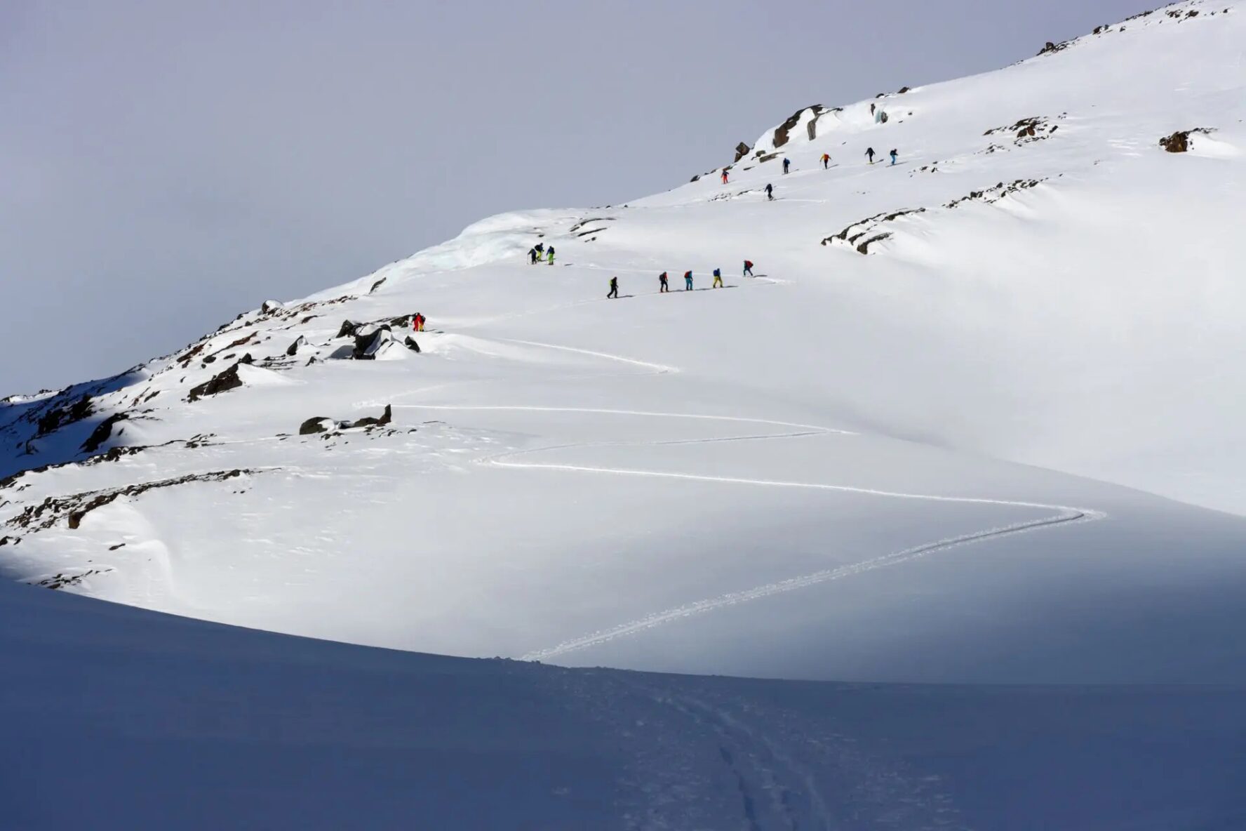 Group at the top of the mountain in Norway