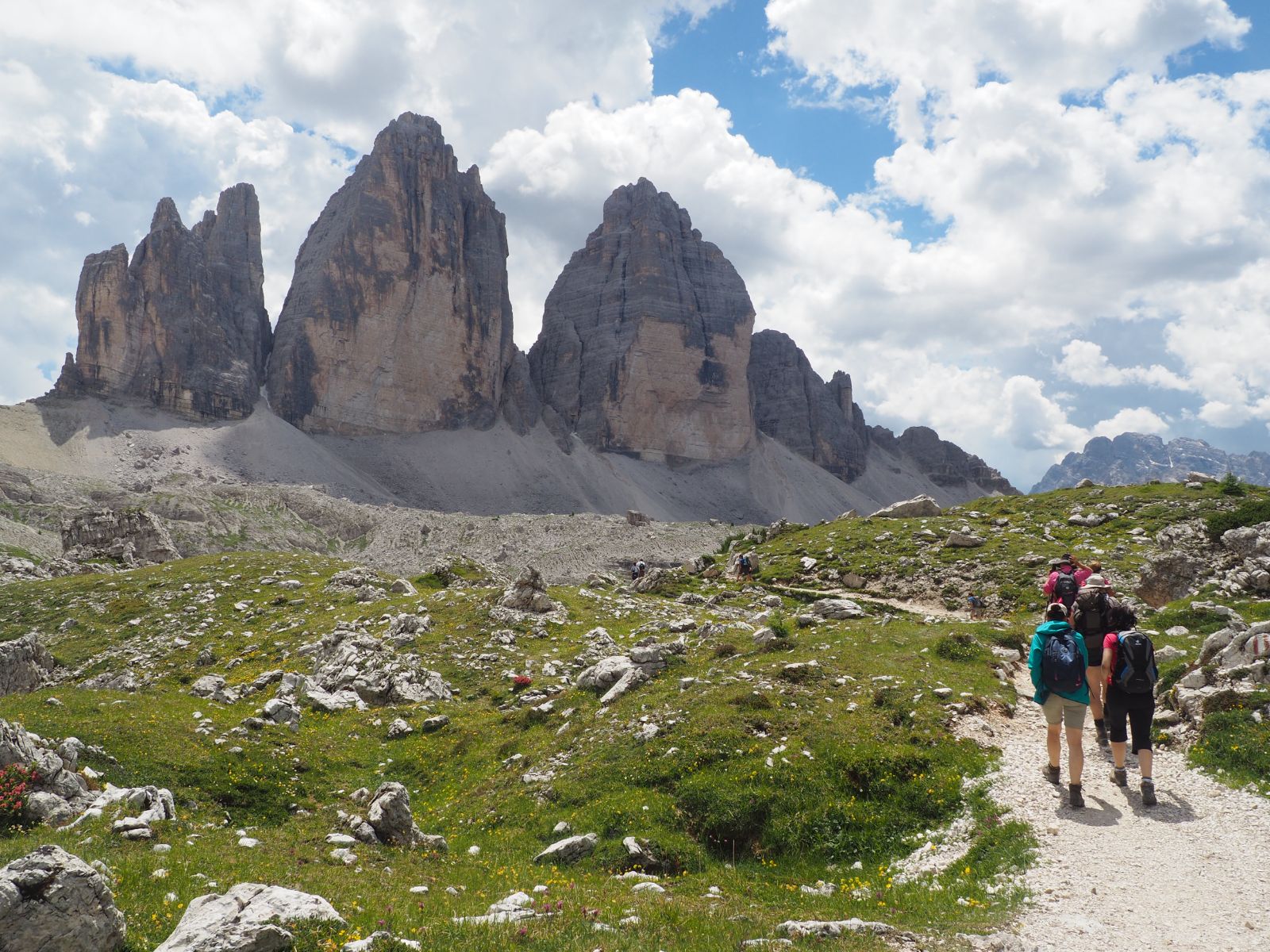 Hiking near the Tre Cime di Lavaredo, Dolomites.