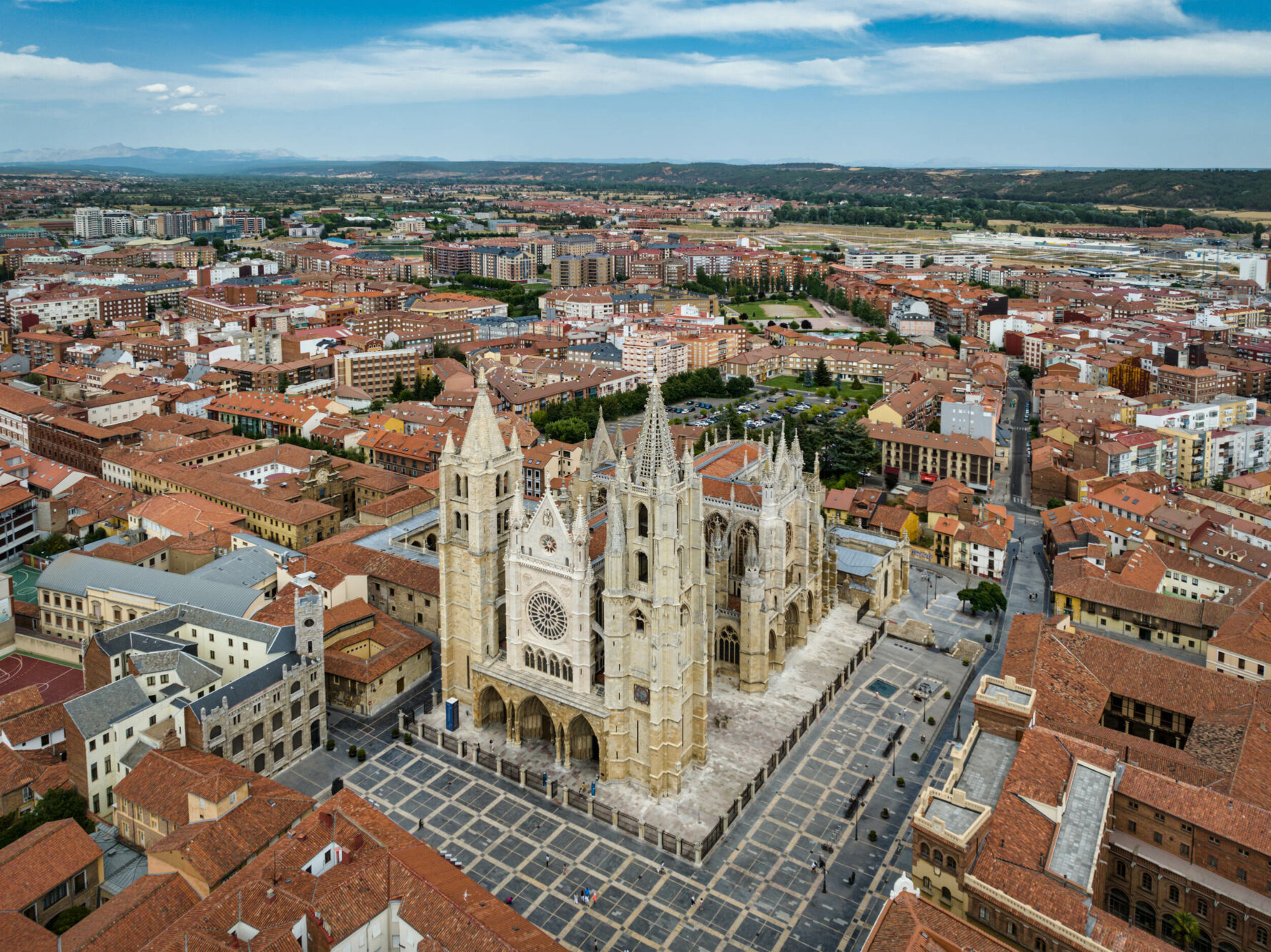 Gothic cathedral in the Spanish city of Leon.