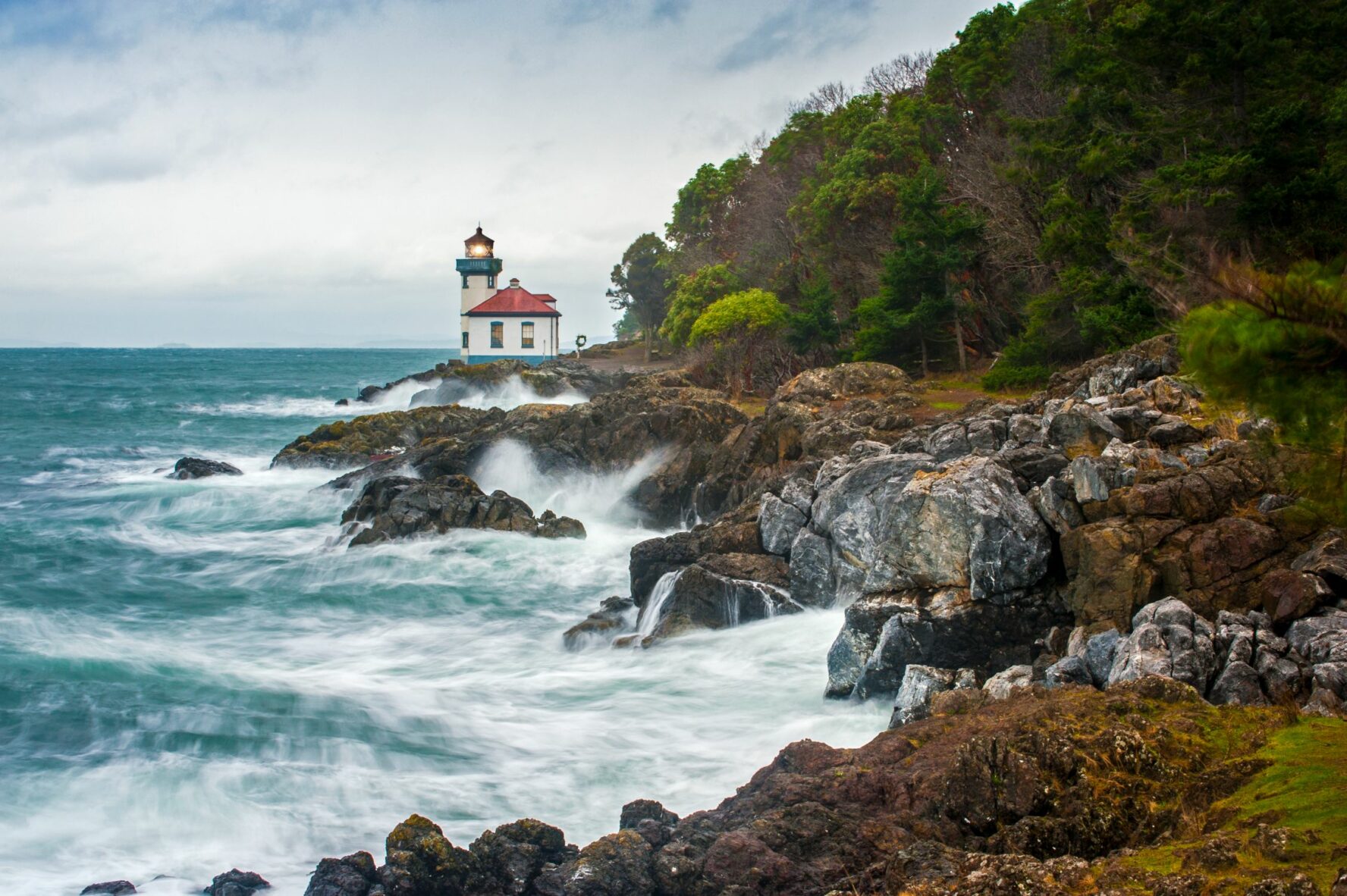 Lighthouse near the town of Friday Harbor, San Juan Islands, WA.